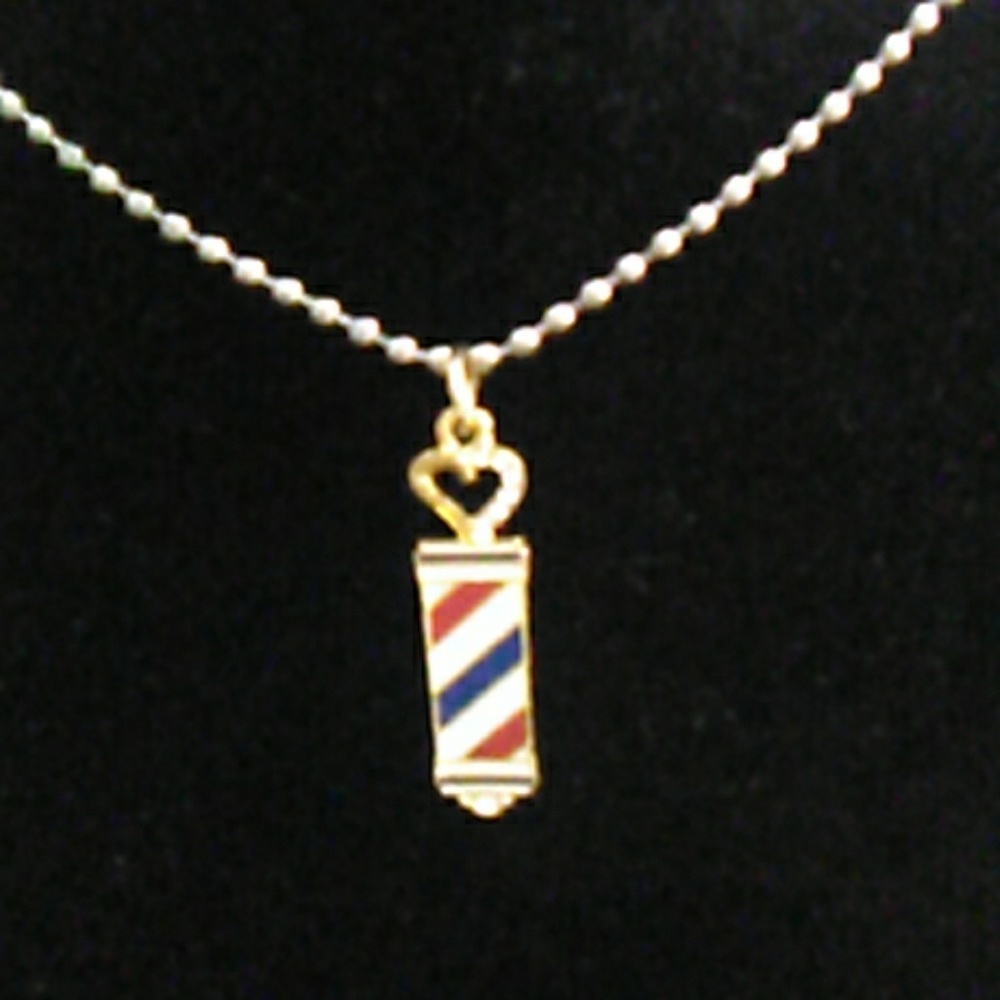 Barber pole necklace